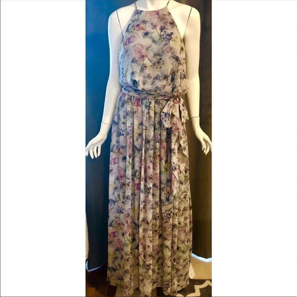 BHLDN Purple Maxi Dress Halter Neckline Sleeveless - Picture 1 of 6